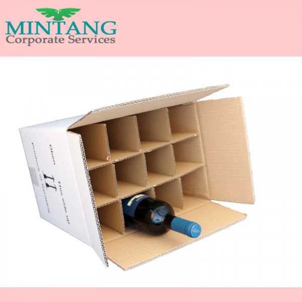 Bottle carton, box export packaging 0,75L 12p White