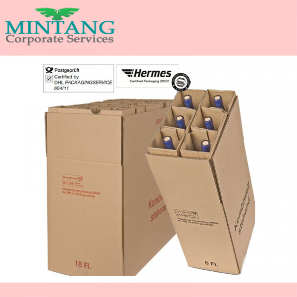 Bottle carton export packaging 6p - 18p KOMBI for Germany, Europe, Cameroon, Africa