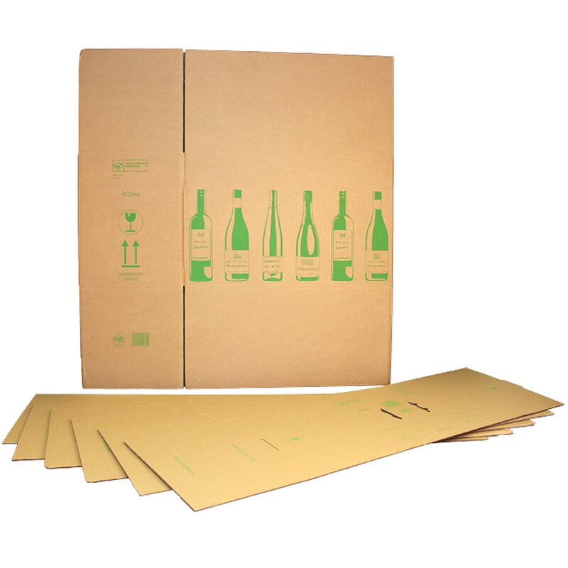 Bottle carton, box export packaging 12p - 18p ECOLINE